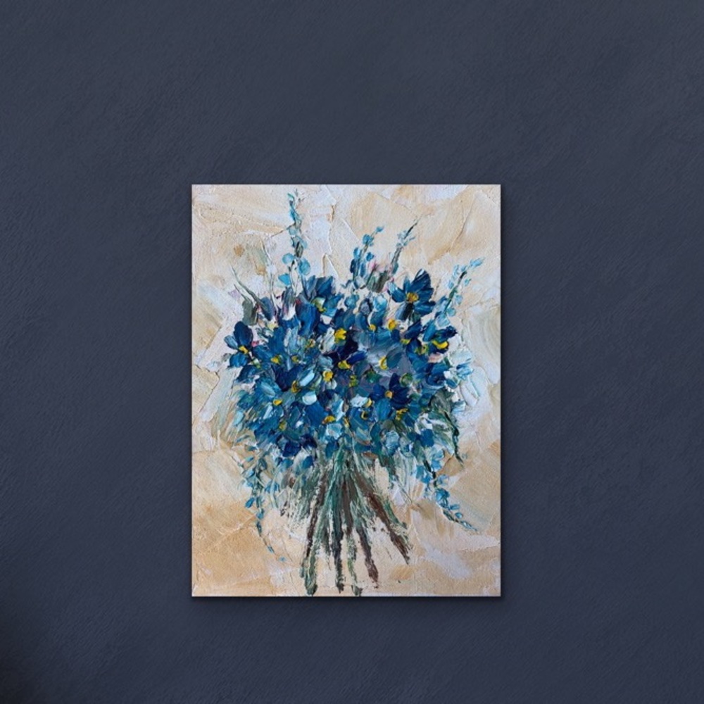 ORIGINAL Palette Knife Floral Oil Painting  8 x 10